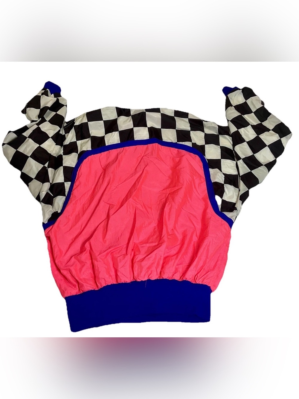 Vintage 80s Hotdogger Neon Pink Color Block Windbreaker Tracksuit- Mens Small - Picture 2 of 8